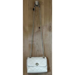 Kate Spade Natalia Medium Flap Shoulder Bag Quilted Leather In Parchment EUC